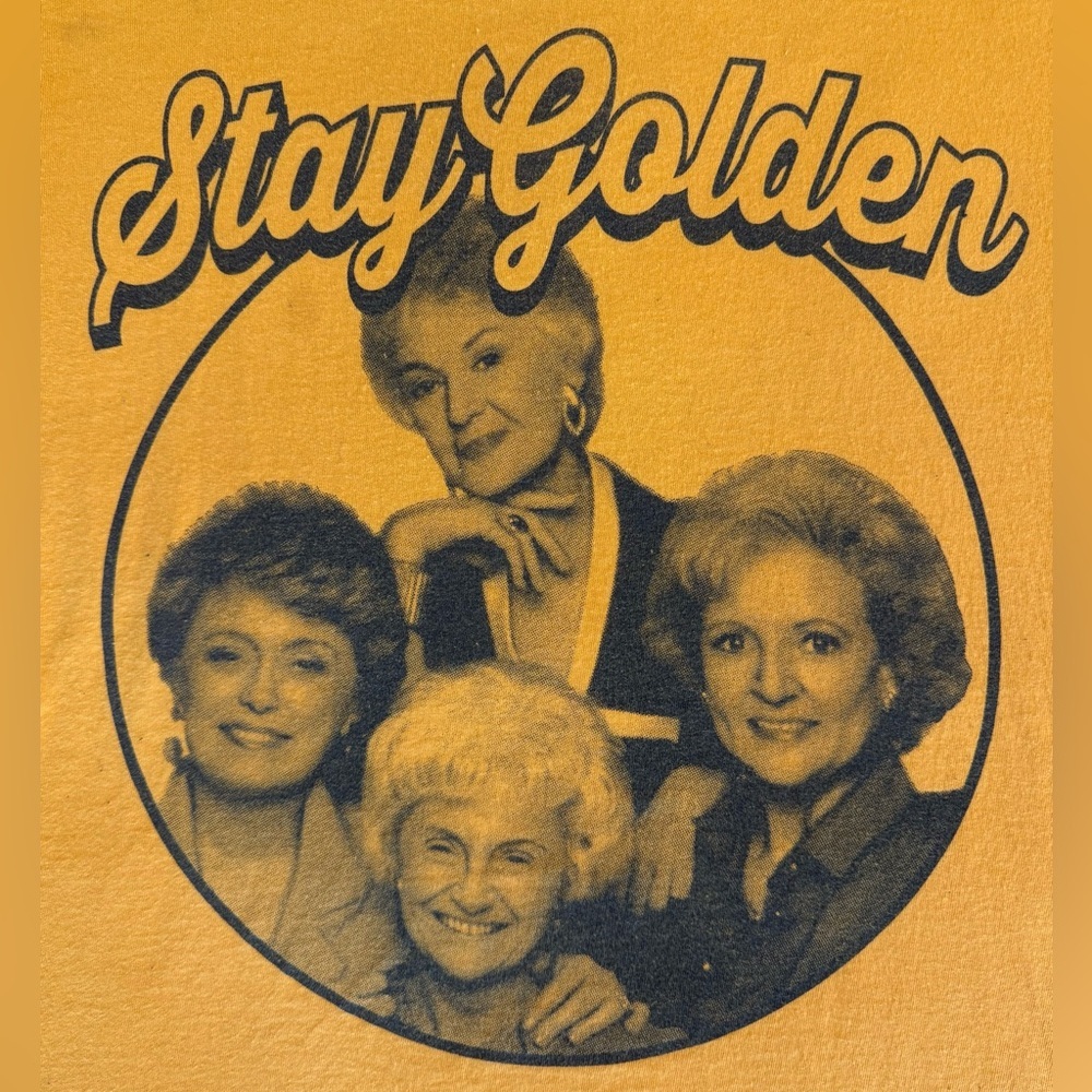 💅 Golden Girls Stay Golden Mustard Graphic Tee Size Large - Picture 2 of 8